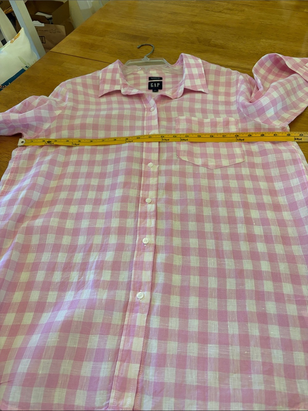 GAP Pink & White Gingham Button-Down Shirt - Picture 9 of 11
